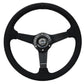 NRG Sport Steering Wheel (350mm/ 1.5in. Deep) Matte Black Spoke/ Black Alcantara w/ Black Stitching