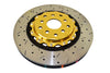 DBA 04-07 STi/2017 BRZ w/Perf. Pkg. 10 Hole Front Drilled/Slotted 5000 Series 2 Pc Rotor w/Gold Hat