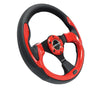 NRG Reinforced Steering Wheel (320mm) Blk w/Red Trim & 5mm 3-Spoke