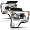 ANZO 2009-2013 Ford F-150 Projector Light Bar G4 Switchback H.L. Chrome Amber