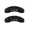 MGP 4 Caliper Covers Engraved Front Cursive/Cadillac Engraved Rear CTS Red finish silver ch