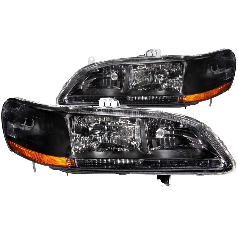 ANZO 1998-2002 Honda Accord Crystal Headlights Black