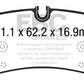 EBC 14+ Porsche Macan (Cast Iron Rotors only) 3.6 Twin Turbo Yellowstuff Rear Brake Pads