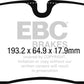 EBC 2016+ Jaguar F-Pace 2.0L TD (180) Redstuff Front Brake Pads