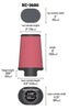 K&N Universal Clamp-On Air Filter 2-7/16in Flange 4-1/2x3-3/4in Base 3x2in Top 6in Height