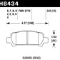 Hawk 2004-2006 Subaru Baja Sport HPS 5.0 Rear Brake Pads