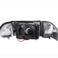 ANZO 1987-1993 Ford Mustang Crystal Headlights Black w/ Corner Lights 3pc