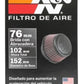 K&N Universal Round Clamp-On Air Filter 3in Flange ID x 6in Base OD x 4.625in Top OD x 3in Height