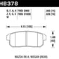 Hawk Mazda RX-8 / Nissan Track DTC-60 Race Rear Brake Pads