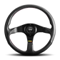 Momo Tuner Steering Wheel 320 mm - Black Leather/Red Stitch/Black Spokes