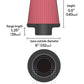 K&N Universal Air Filter Chrome Round Tapered Red - 4in Flange ID x 1.125in Flange Length x 5.5in H