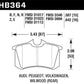 Hawk 2010-2013 Audi A3 TDI HPS 5.0 Rear Brake Pads