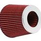 K&N Universal Air Filter Chrome Round Tapered Red - 4in Flange ID x 1.125in Flange Length x 5.5in H