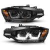 ANZO 2012-2015 BMW 3 Series Projector Headlights w/ U-Bar Black