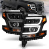 ANZO 2015-2020 Chevy Tahoe Projector Headlights Plank Style Black w/DRL