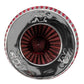 K&N Universal Air Filter Chrome Round Tapered Red - 4in Flange ID x 1.125in Flange Length x 9.5in H