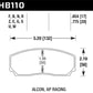Hawk AP CP3307 / CP5040-5S4 / CP5200 (SC250) Caliper DTC-60 Race Brake Pads