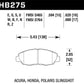 Hawk 1997-1997 Acura CL 2.2 HPS 5.0 Front Brake Pads