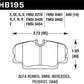 Hawk 84-4/91 BMW 325 (E30) HT-10 HP+ Street Front Brake Pads