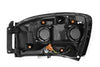 AlphaRex 06-08 Dodge Ram 1500HD LUXX LED Projector Headlights Plank Style Chrome w/Seq Signal/DRL