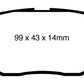 EBC 09-10 Pontiac Vibe 1.8 Yellowstuff Rear Brake Pads