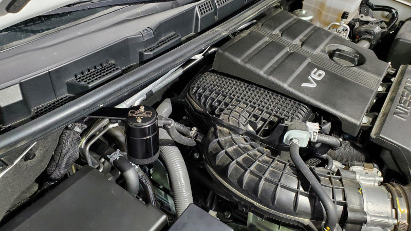J&amp;L 2022-2023 Nissan Frontier 3.8L V6 Passenger Side Oil Separator 3.0 - Black Anodized