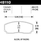 Hawk AP CP3307 / CP5040-5S4 / CP5200 (SC250) Caliper DTC-60 Race Brake Pads