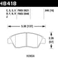 Hawk 2013-2014 Acura ILX (Hybrid) HPS 5.0 Front Brake Pads