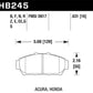 Hawk 94-01 Acura Integra (excl Type R)  Blue 9012 Race Front Brake Pads