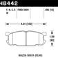 Hawk 01-02 Miata w/ Sport Suspension Blue 9012  Race Rear Brake Pads D891